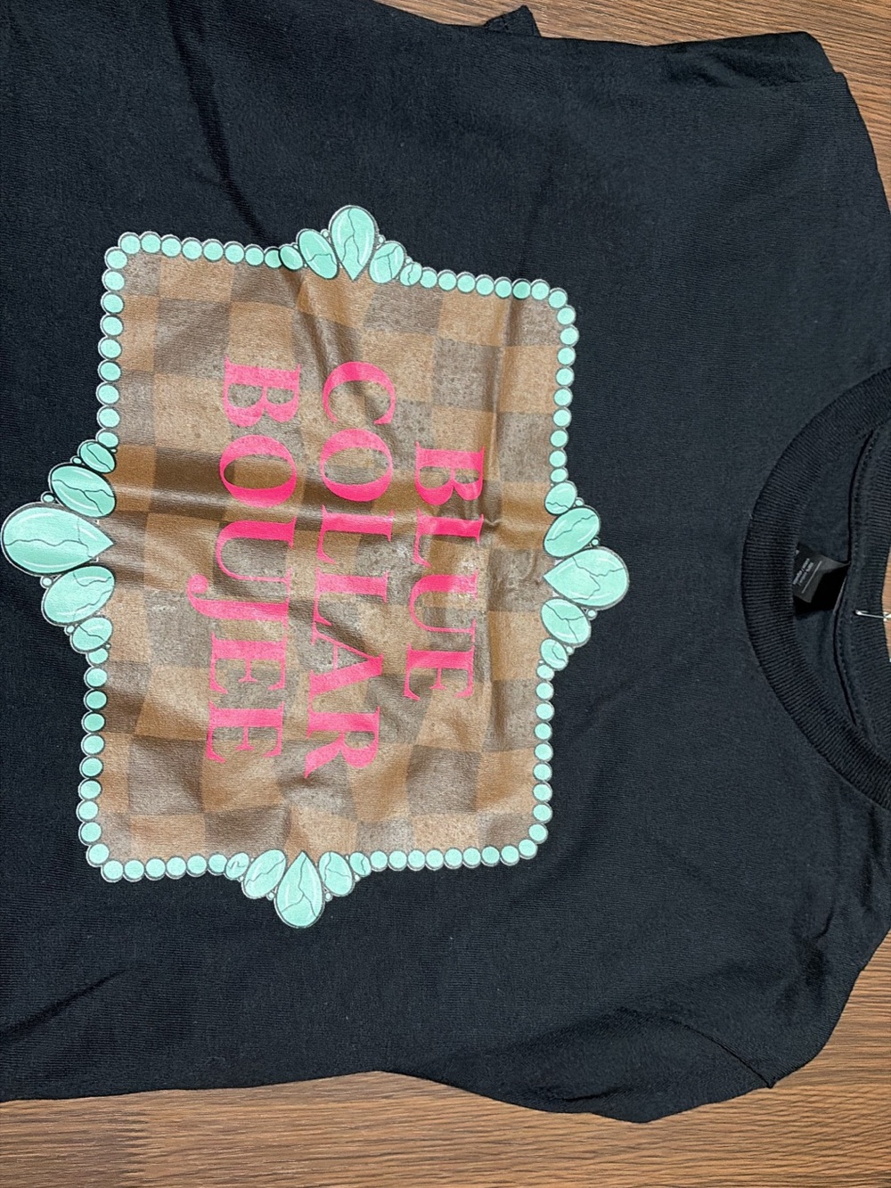Women’s blue collar boujee tee